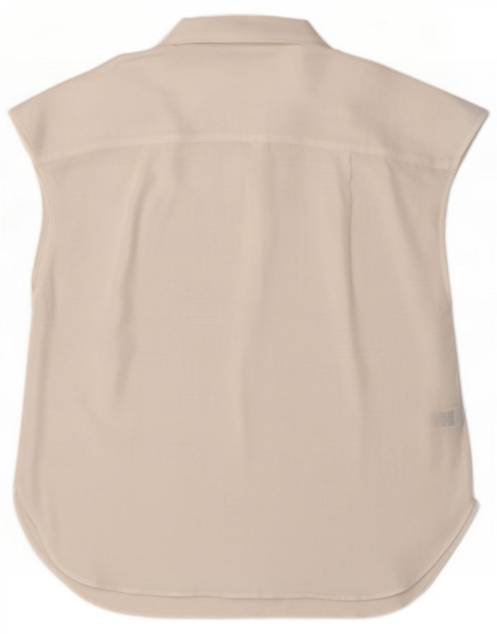 Marks & Spencer Blusa para mujer UK 44 Grande Poliéster blanco