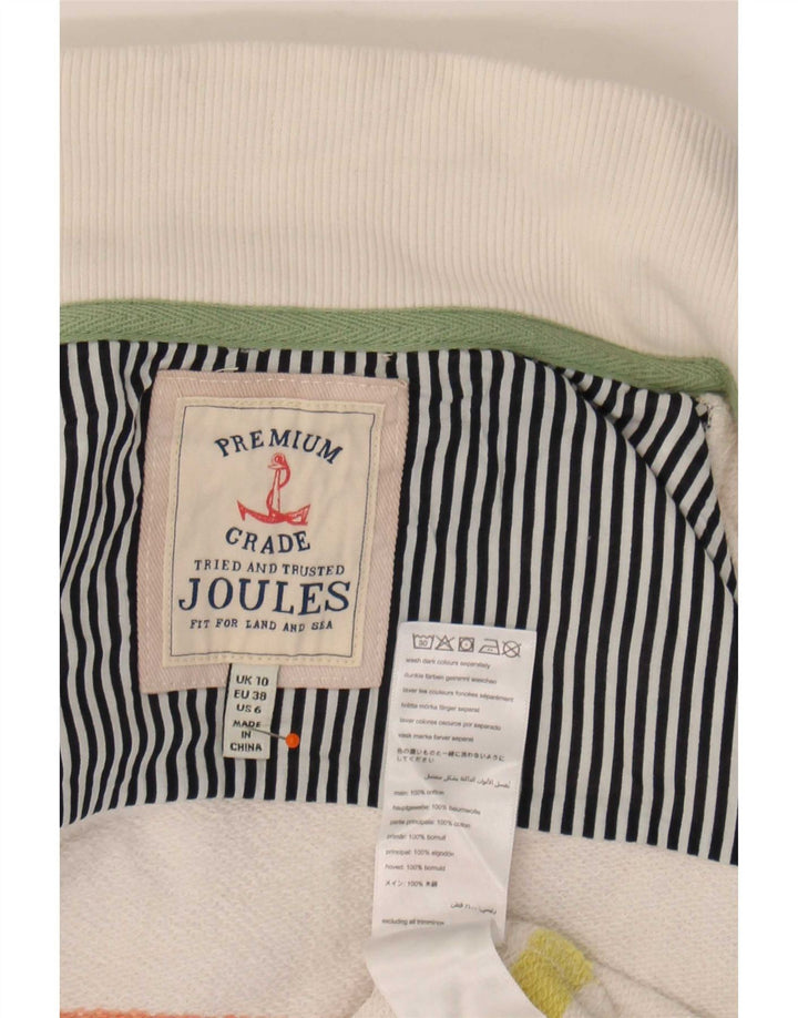 Joules Sudadera con Cuello y Botones para Mujer UK 10 Small White Stripes