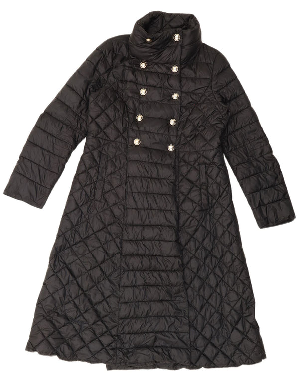 Intrend Abrigo acolchado de doble botonadura para mujer UK 46 Grande Poliéster negro