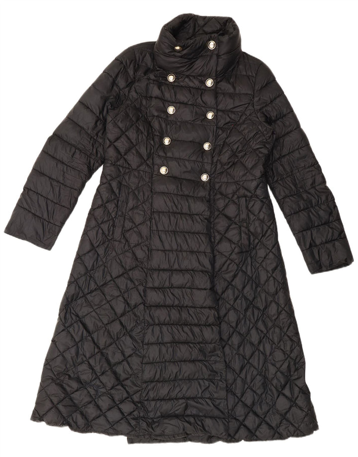 Intrend Abrigo acolchado de doble botonadura para mujer UK 46 Grande Poliéster negro