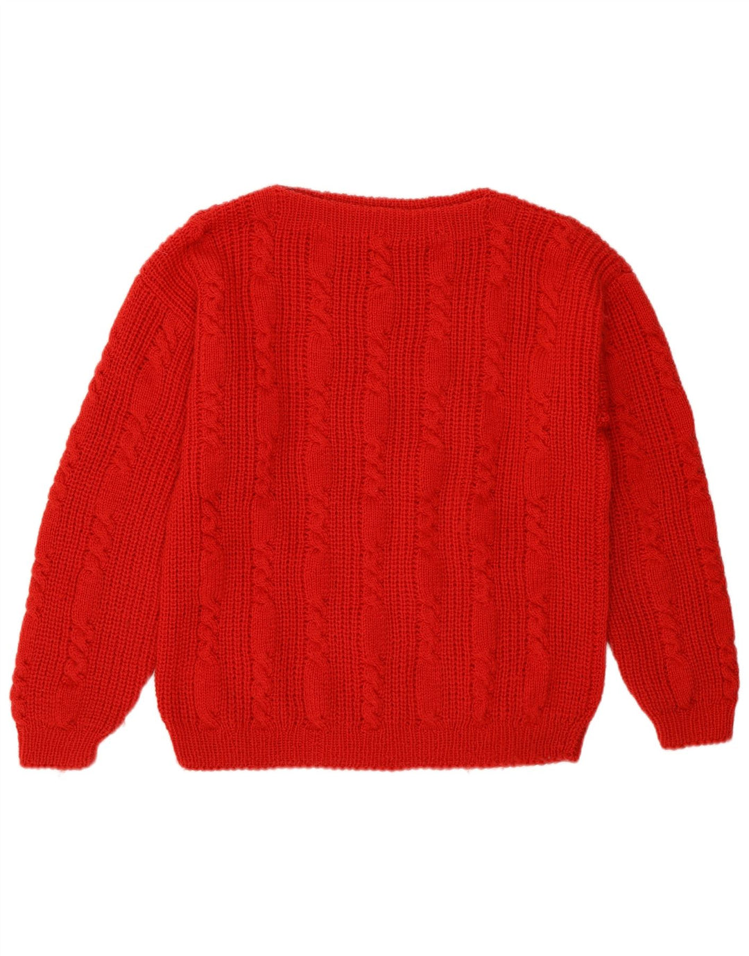 Vintage mujer barco cuello jersey suéter Reino Unido 12 rojo medio