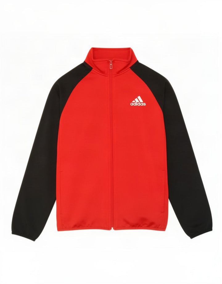 Adidas - Chaqueta de chándal para niño, 13-14 años, color rojo, poliéster