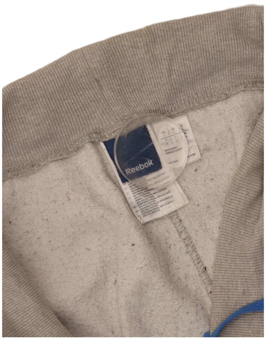 REEBOK Pantalones de Chándal para Hombre Joggers Large Gris Algodón