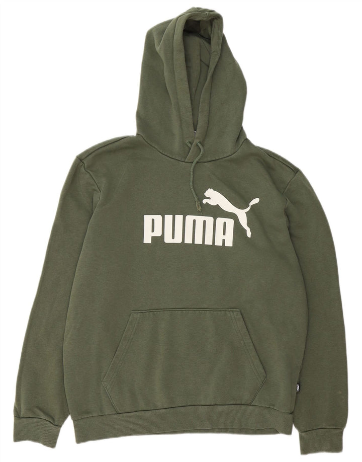 Puma Hombre Sudadera Con Capucha Gráfica Jersey De Algodón Caqui Mediano