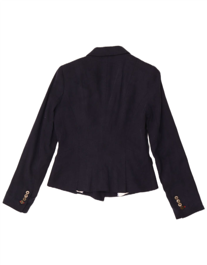 Zara Chaqueta Blazer De Doble Botonadura para Mujer Reino Unido 12 Medium Azul Marino Lyocell