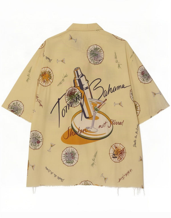 Tommy Bahama Camisa de manga corta para hombre con estampado abstracto Medium Yellow Beach