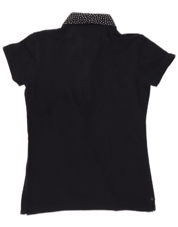 WOOLRICH Polo de corte entallado para mujer UK 40 Algodón con lunares azul marino mediano