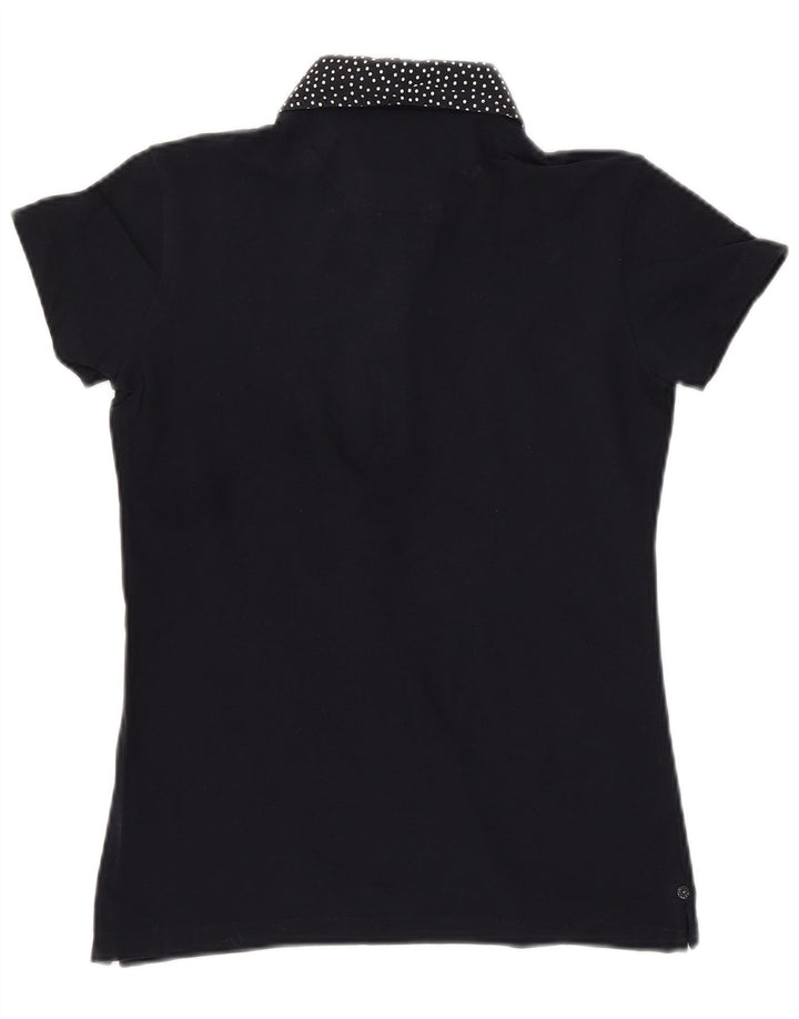 WOOLRICH Polo de corte entallado para mujer UK 40 Algodón con lunares azul marino mediano