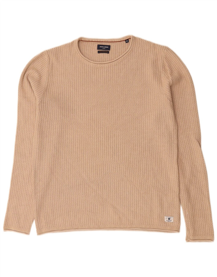 Jersey Jack & Jones Hombre con Cuello Redondo de Algodón Beige Medio