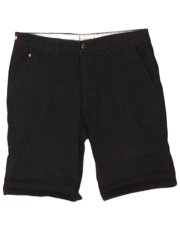 Jack & Jones Mens Chino Shorts Medium W34 Algodón Negro