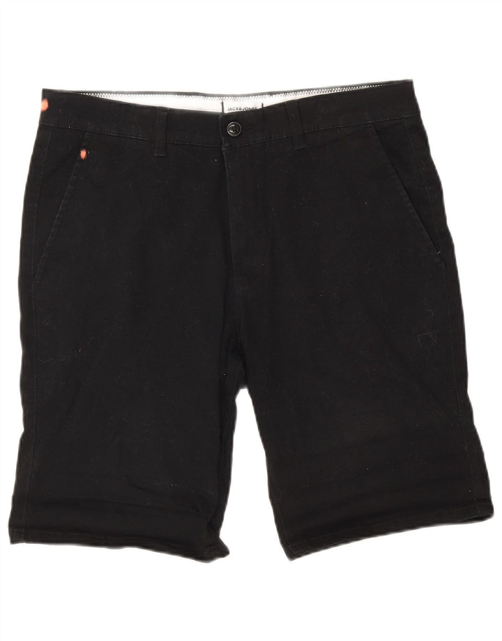 Jack & Jones Mens Chino Shorts Medium W34 Algodón Negro