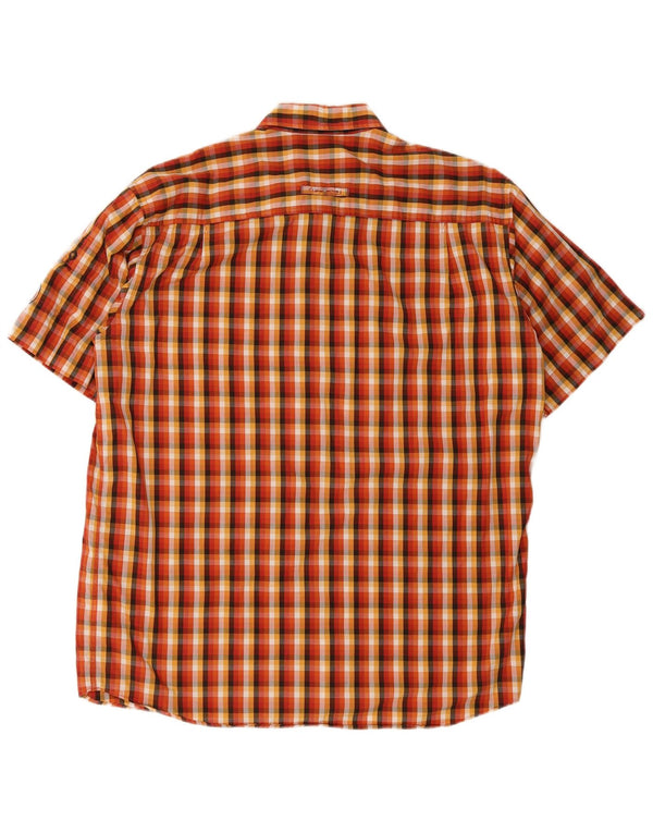 Camisa de manga corta para hombre Camel Active Cuadros naranja grande