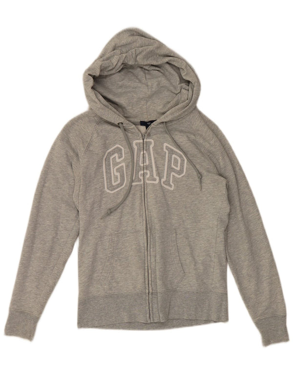 Gap Sudadera con capucha y cremallera gráfica para mujer UK 8 Small Grey Moteado