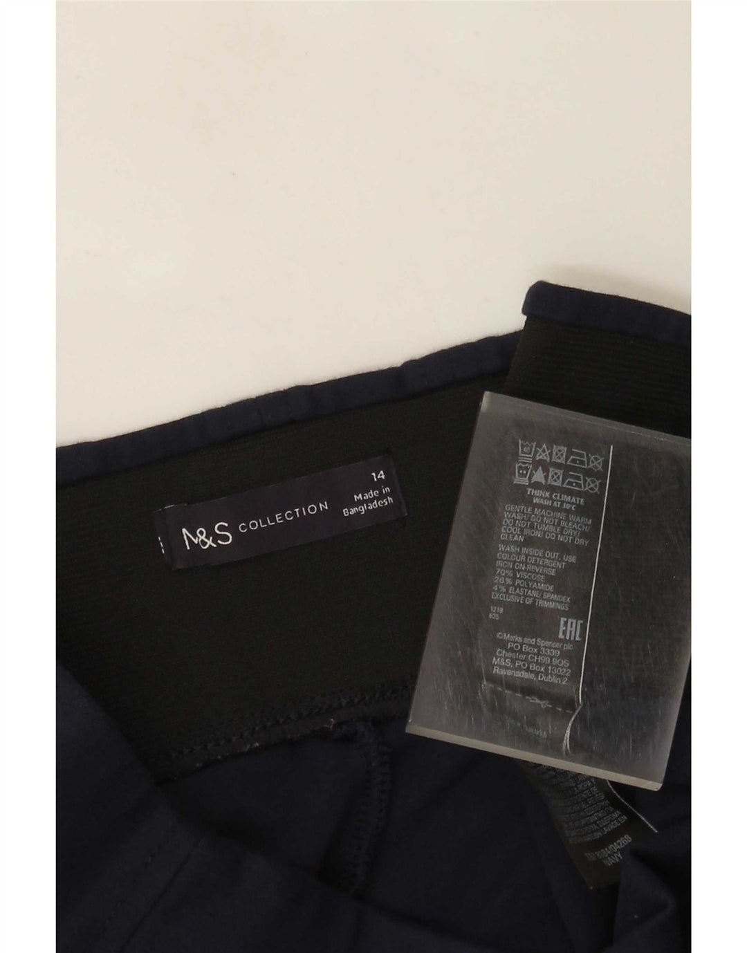 Marks & Spencer Leggings para mujer UK 44 Large Viscosa azul marino