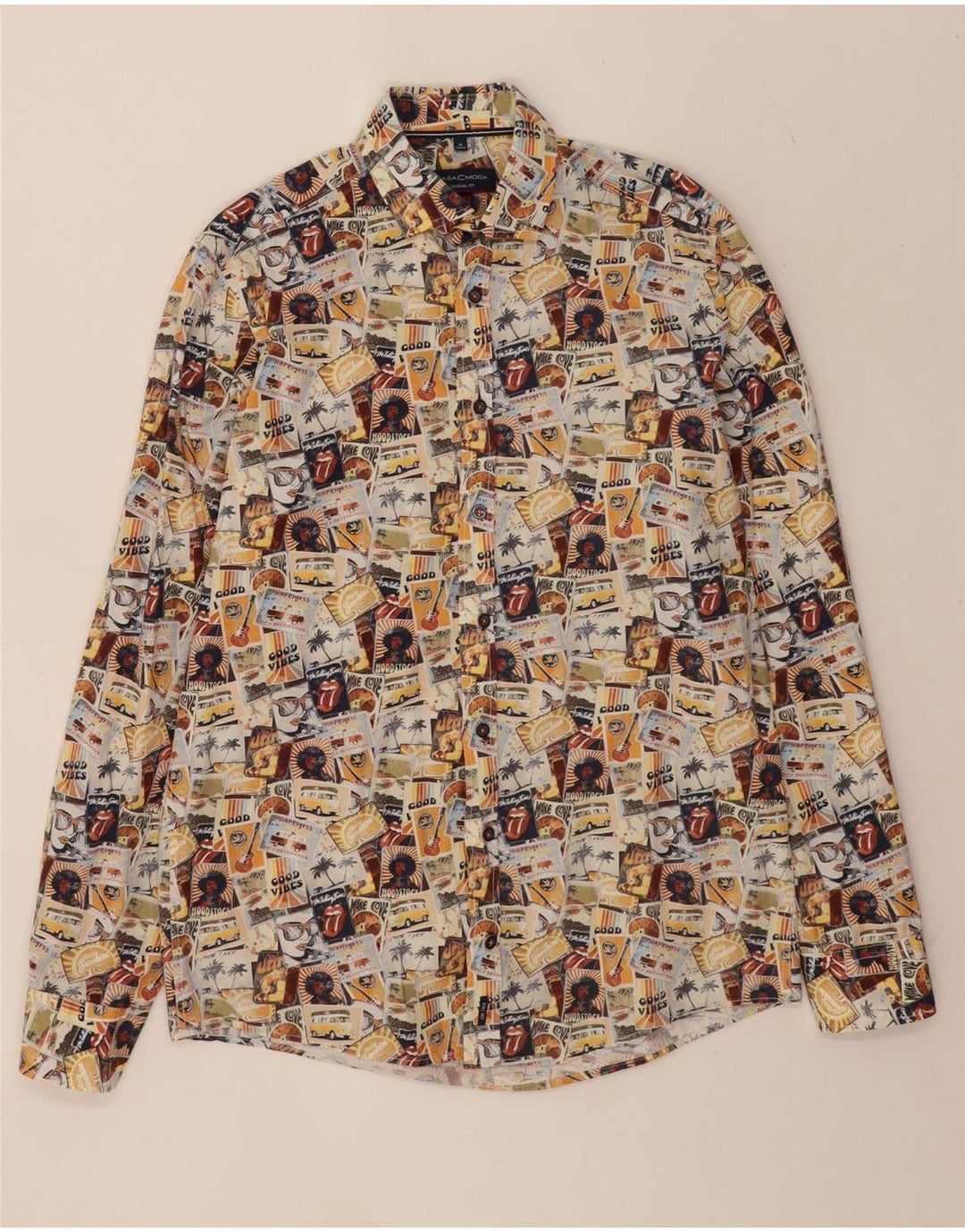 Casa Moda Camisa Woodstock para Hombre Talla 39/40 Mediana Multicolor