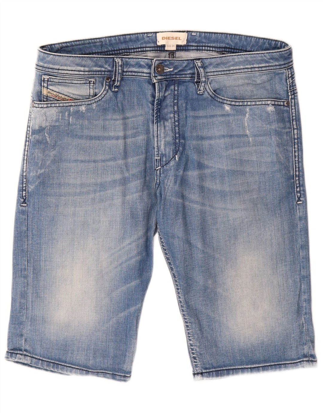 Diesel Shorts De Mezclilla Desgastados Para Hombre W31 Algodón Azul Medio
