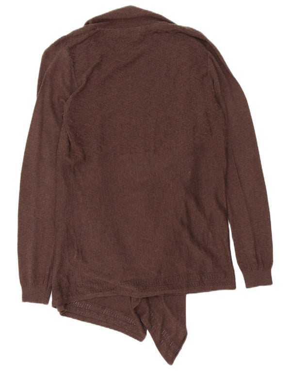 Fat Face Suéter tipo cárdigan abierto asimétrico para mujer UK 10 Small Marrón Algodón