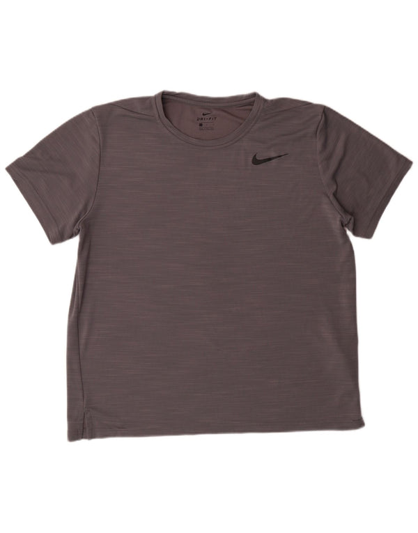 NIKE Camiseta Dri Fit para Mujer UK 46 Grande Gris Moteado Poliéster