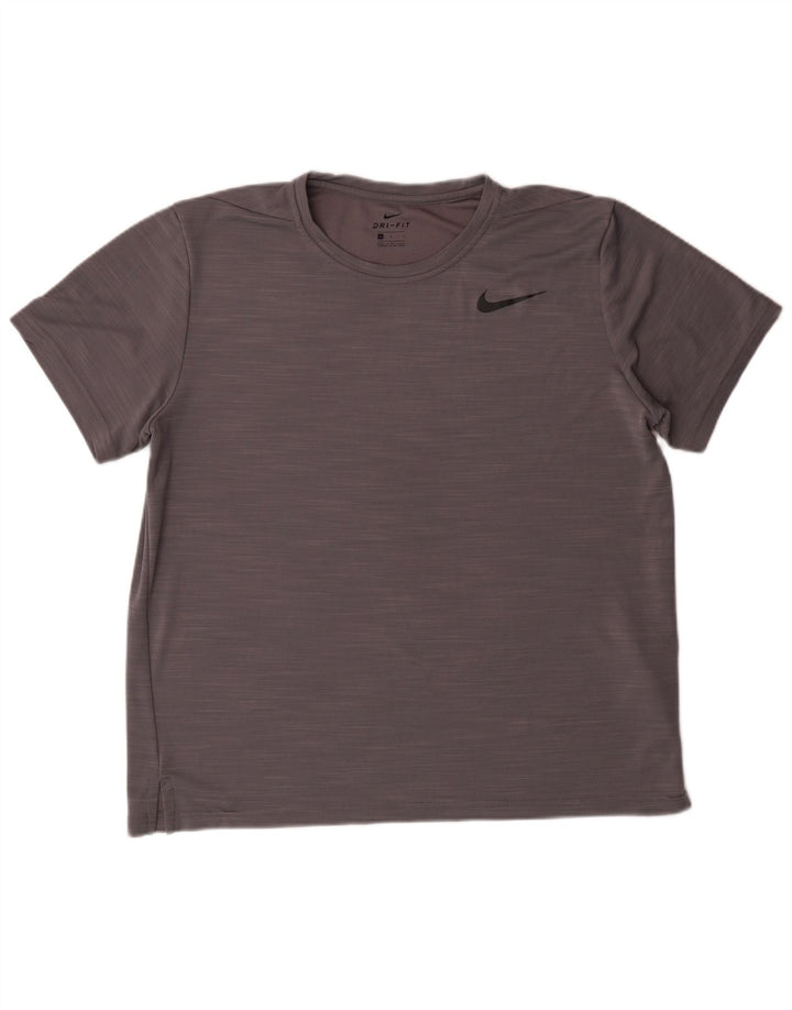 NIKE Camiseta Dri Fit para Mujer UK 46 Grande Gris Moteado Poliéster