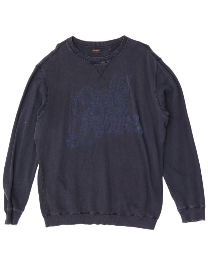 Diesel Hombre Sudadera Gráfica Jumper XL Azul Marino
