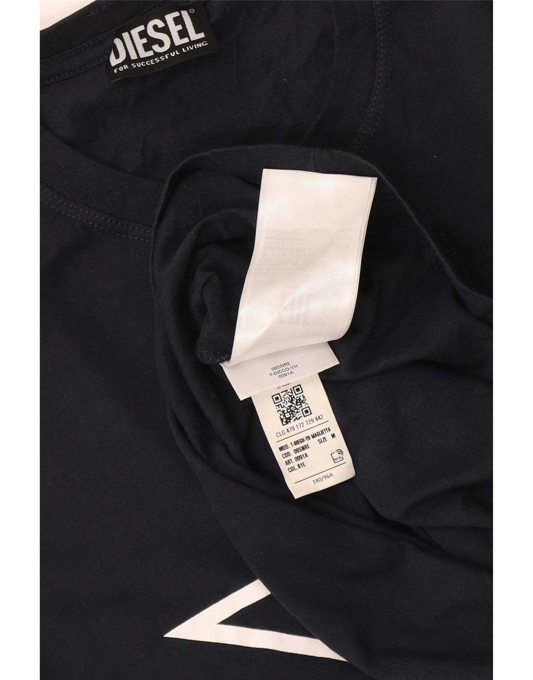 Diesel Hombre Camiseta Gráfica Top Medium Azul Marino Algodón