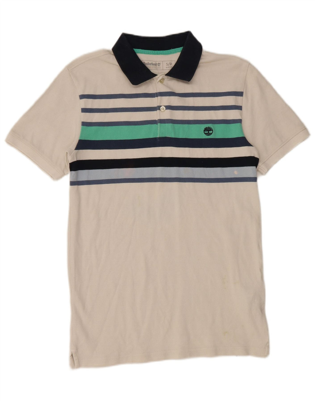 TIMBERLAND Polo Slim Fit para hombre pequeño blanco a rayas