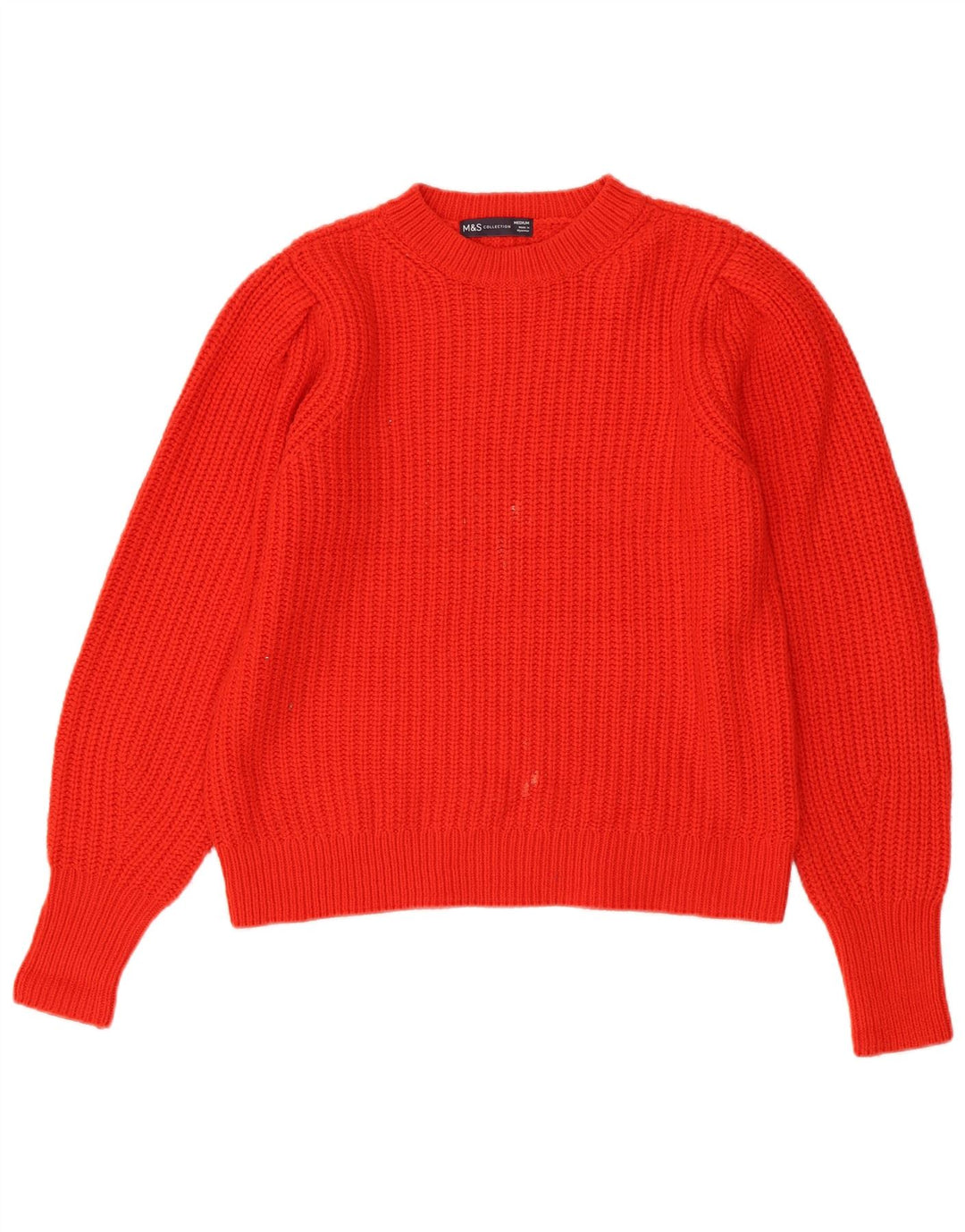 Marks & Spencer Suéter tipo jersey con cuello redondo para mujer UK 40 Acrílico rojo mediano