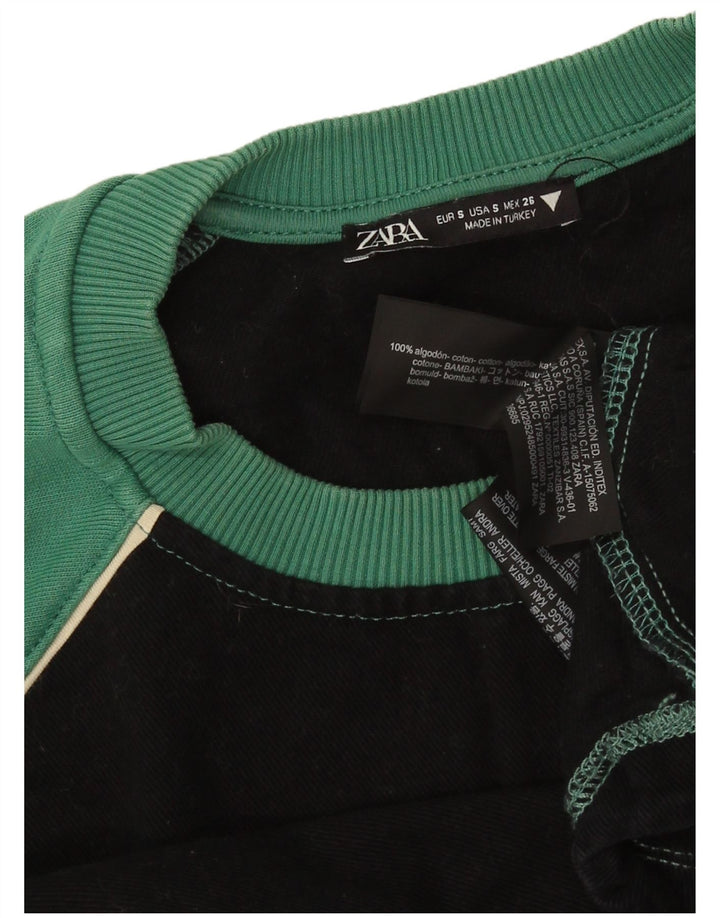 Zara Mujer Sudadera Oversize Jersey UK 10 Small Black Colourblock