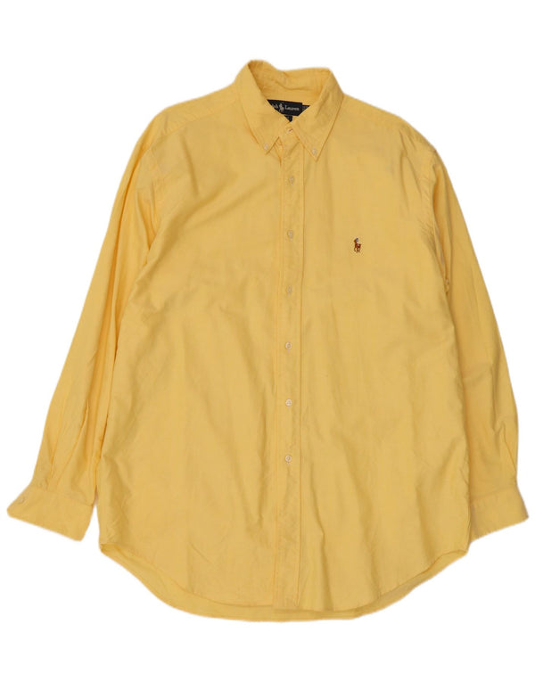 Ralph Lauren - Camisa para hombre Yarmouth de ajuste relajado, talla 16, algodón amarillo grande