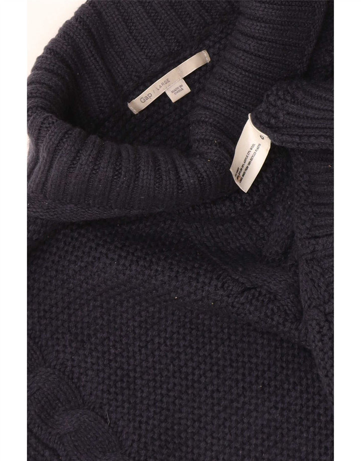 Gap Jersey extragrande con cuello vuelto para mujer UK 46 Large Nylon azul marino