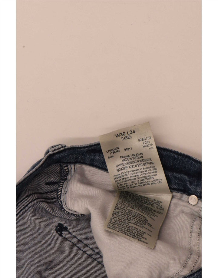 Vaqueros rectos desgastados para hombre Lee W30 L31 Algodón azul