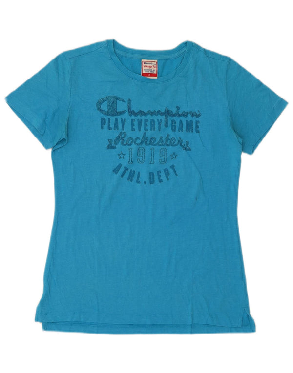 CHAMPION Camiseta con gráfico Heritage Fit para mujer UK 40 Azul medio