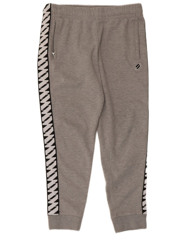 Superdry Hombre Pantalones De Chándal Gráfico Joggers Gris Medio Color Block