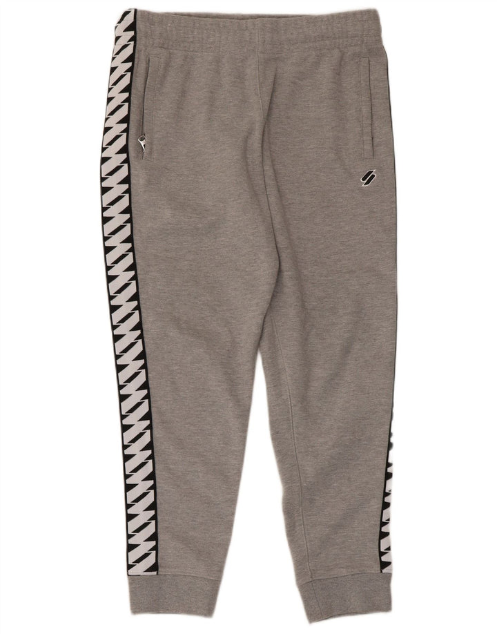 Superdry Hombre Pantalones De Chándal Gráfico Joggers Gris Medio Color Block