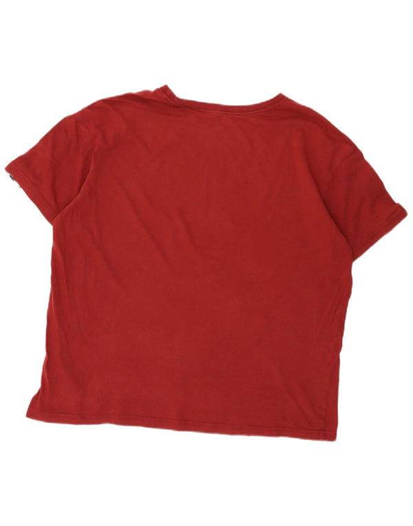 Nike Camiseta gráfica para hombre Top grande de algodón con bloques de color burdeos