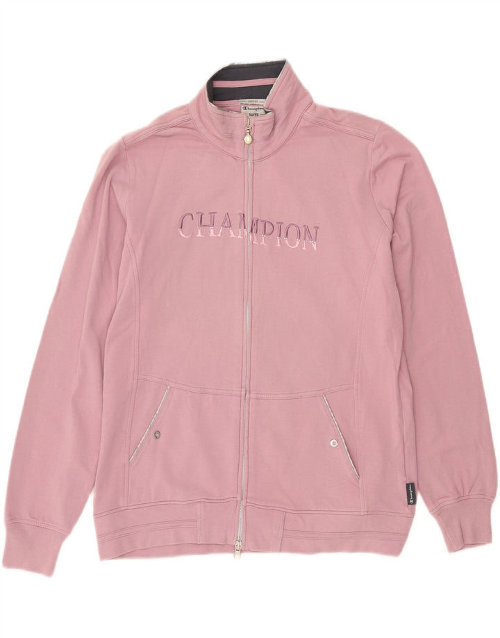 Champion Chaqueta de chándal con gráfico de fácil ajuste para mujer, talla 44, color rosa medio