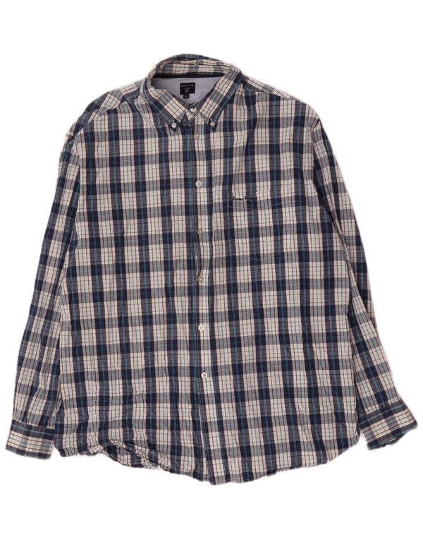 James Pringle Camisa para hombre XL Algodón a cuadros azules