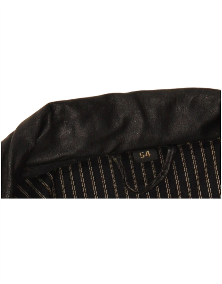 C & A Chaqueta de cuero para hombre EU 54 2XL Cuero negro