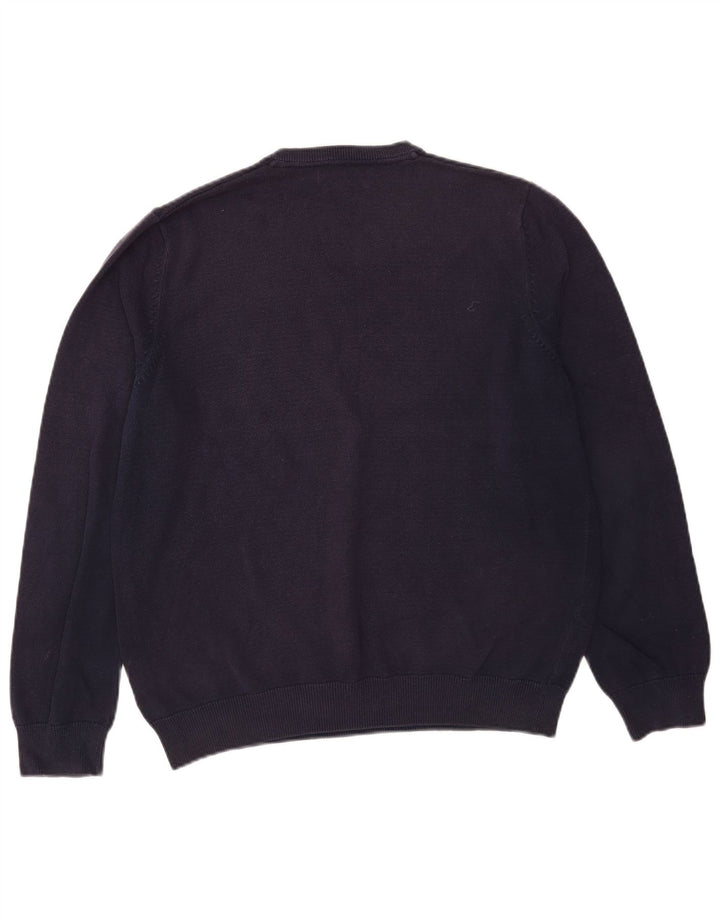Marks & Spencer - Jersey con cuello en V para hombre, talla grande, algodón azul marino