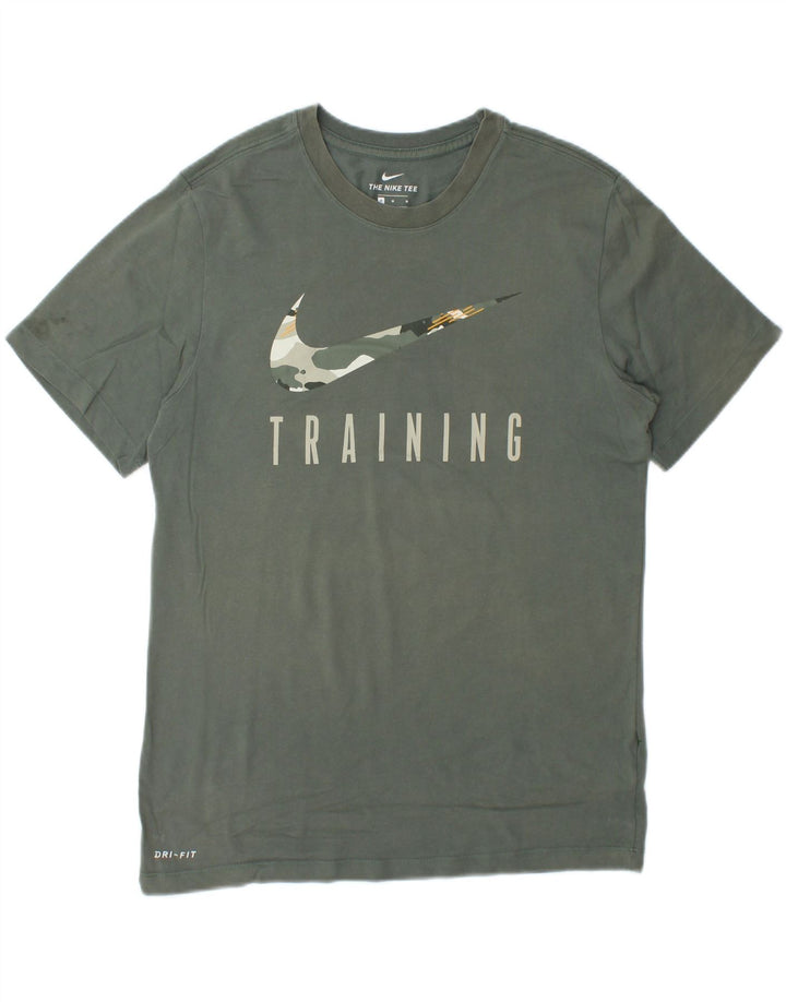NIKE Mens Dri Fit Graphic T-Shirt Top Medium Green Vintage Nike and Second-Hand Nike from Messina Hembry 