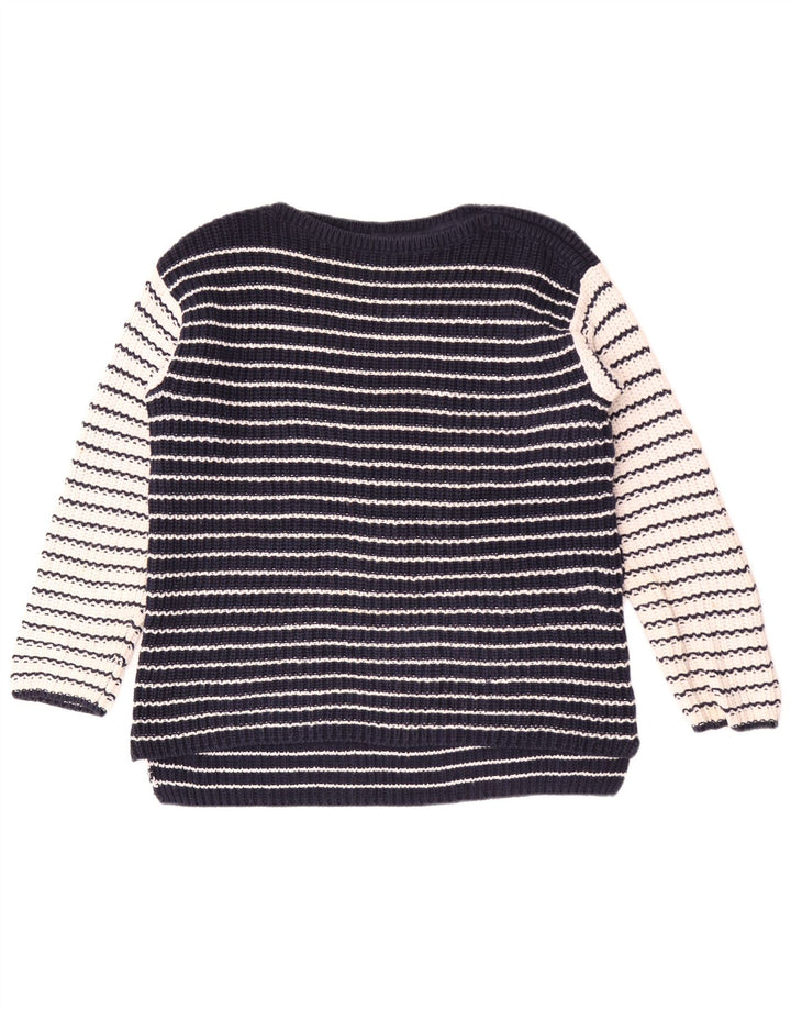 Marks & Spencer Jersey con cuello barco para mujer, talla 44, talla mediana, azul marino