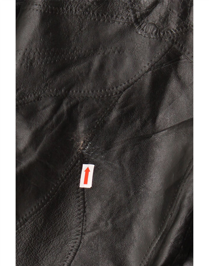 VINTAGE Chaqueta de cuero para hombre Reino Unido 40 Cuero negro grande