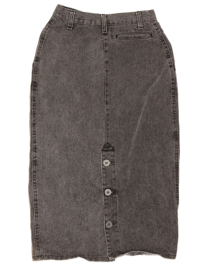 VINTAGE Falda vaquera para mujer W26 Algodón gris pequeño