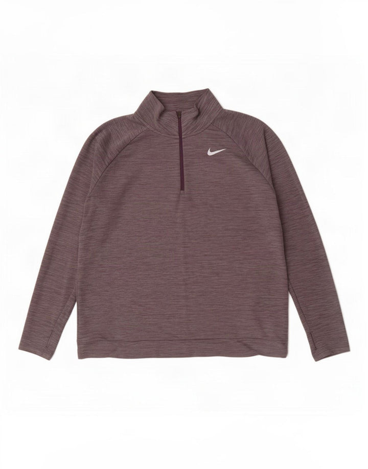 Nike Dri Fit - Chándal con cremallera y cuello para hombre, talla XL, poliéster moteado gris