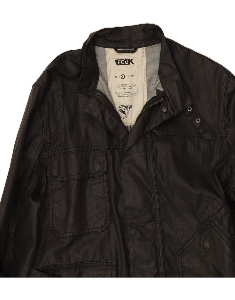 FCUK Mens Utility Jacket UK 38 Medium Black Cotton Vintage Fcuk and Second-Hand Fcuk from Messina Hembry 