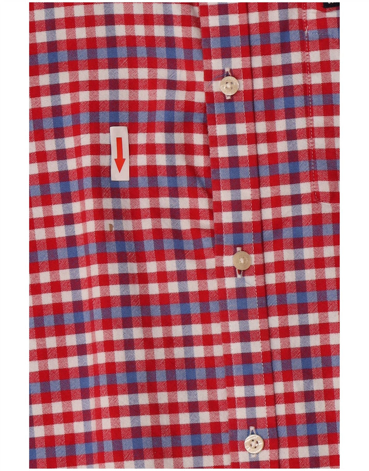 Superdry Camisa De Manga Corta Para Hombre 2XL Algodón A Cuadros Rojo