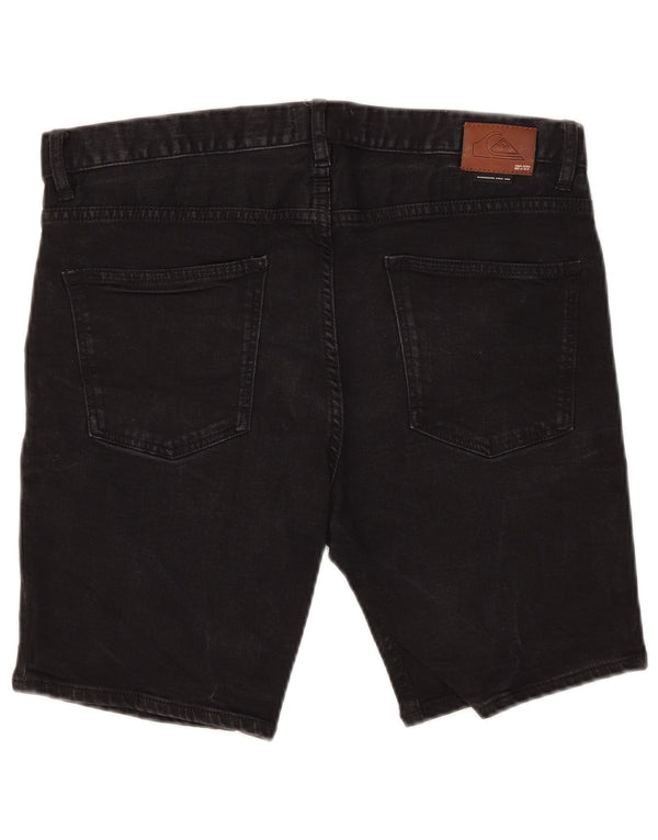 Quiksilver Mens Slim Fit Denim Shorts W34 Grande Algodón Negro