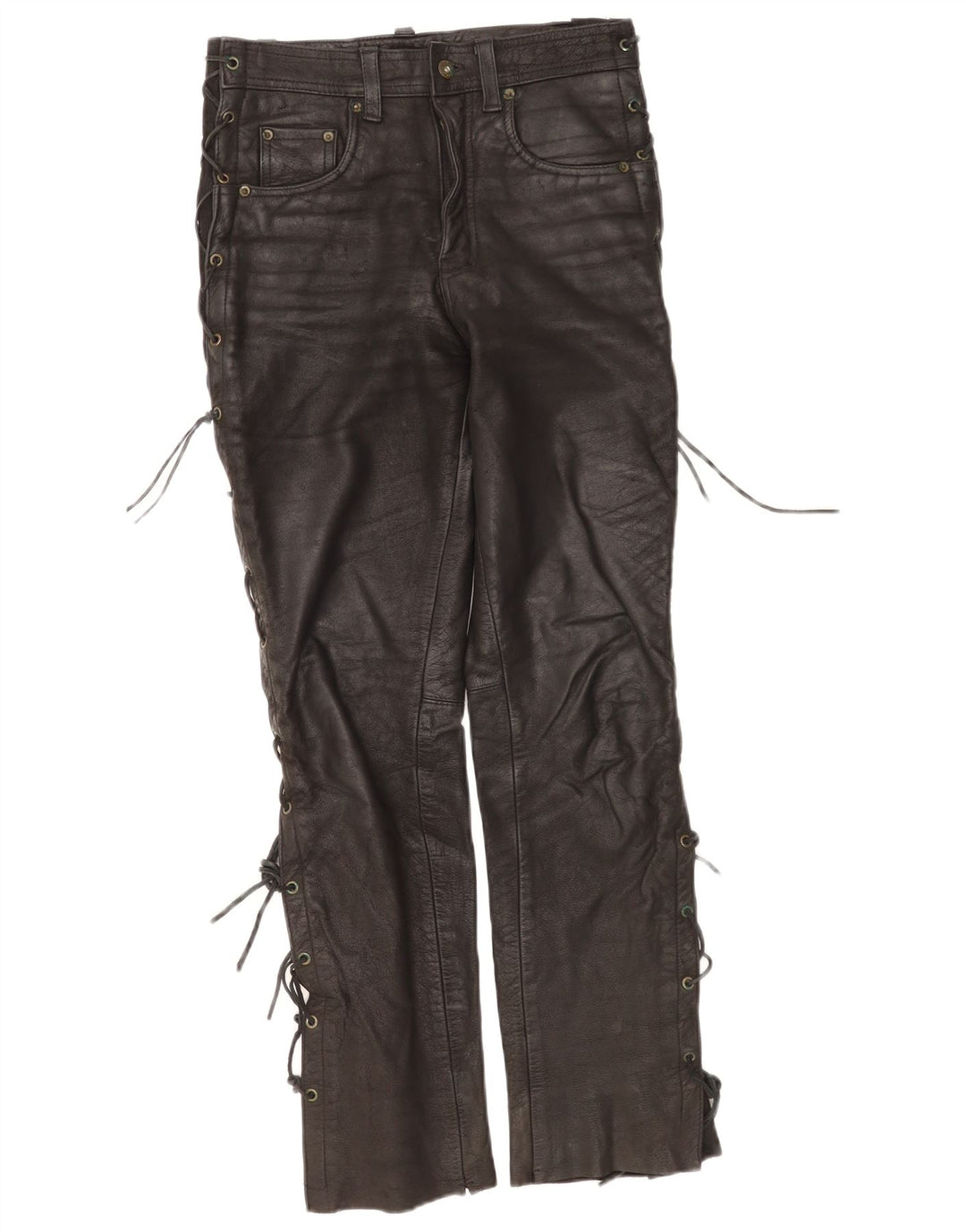 Modeka Pantalones De Cuero Mujer W28 L30 Cuero Negro