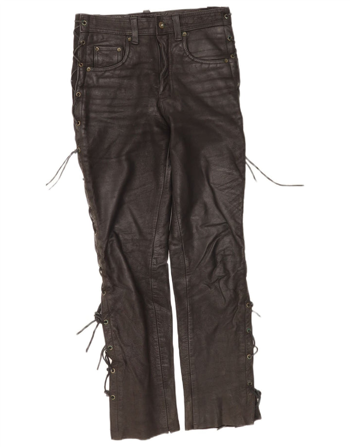 Modeka Pantalones De Cuero Mujer W28 L30 Cuero Negro
