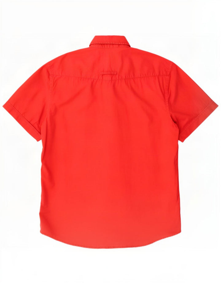 Camisa de manga corta para hombre Camel Active Algodón rojo medio